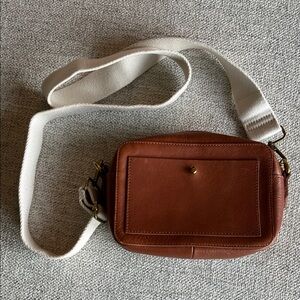 Madewell Brown Crossbody Bag with Cream Strap